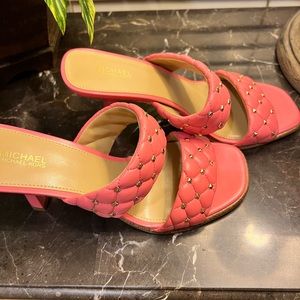 Michael Kors pink and gold sandals with heel size 8M